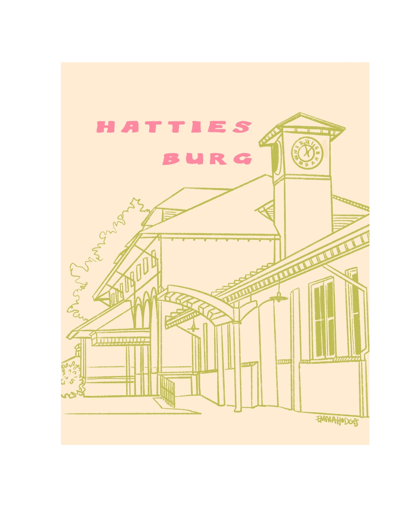 Hattiesburg Train Depot 8x10 Print