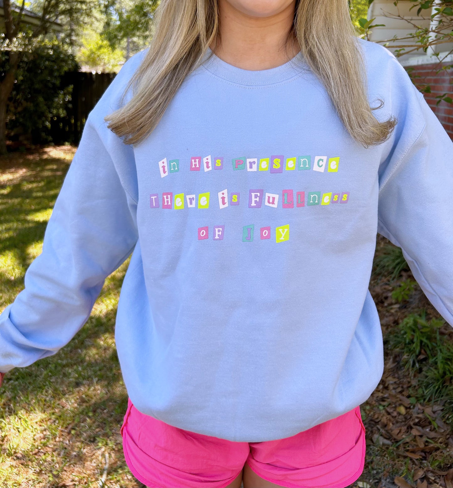 In His Presence Light Blue Crewneck