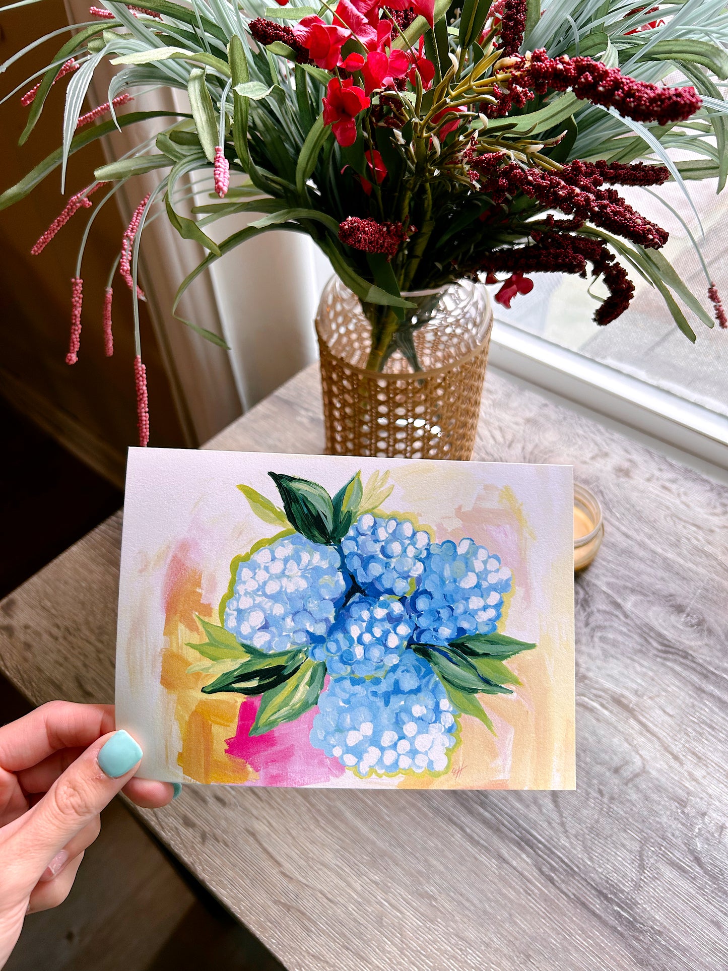 Hydrangeas Greeting Cards + Envelopes (pack of 3)