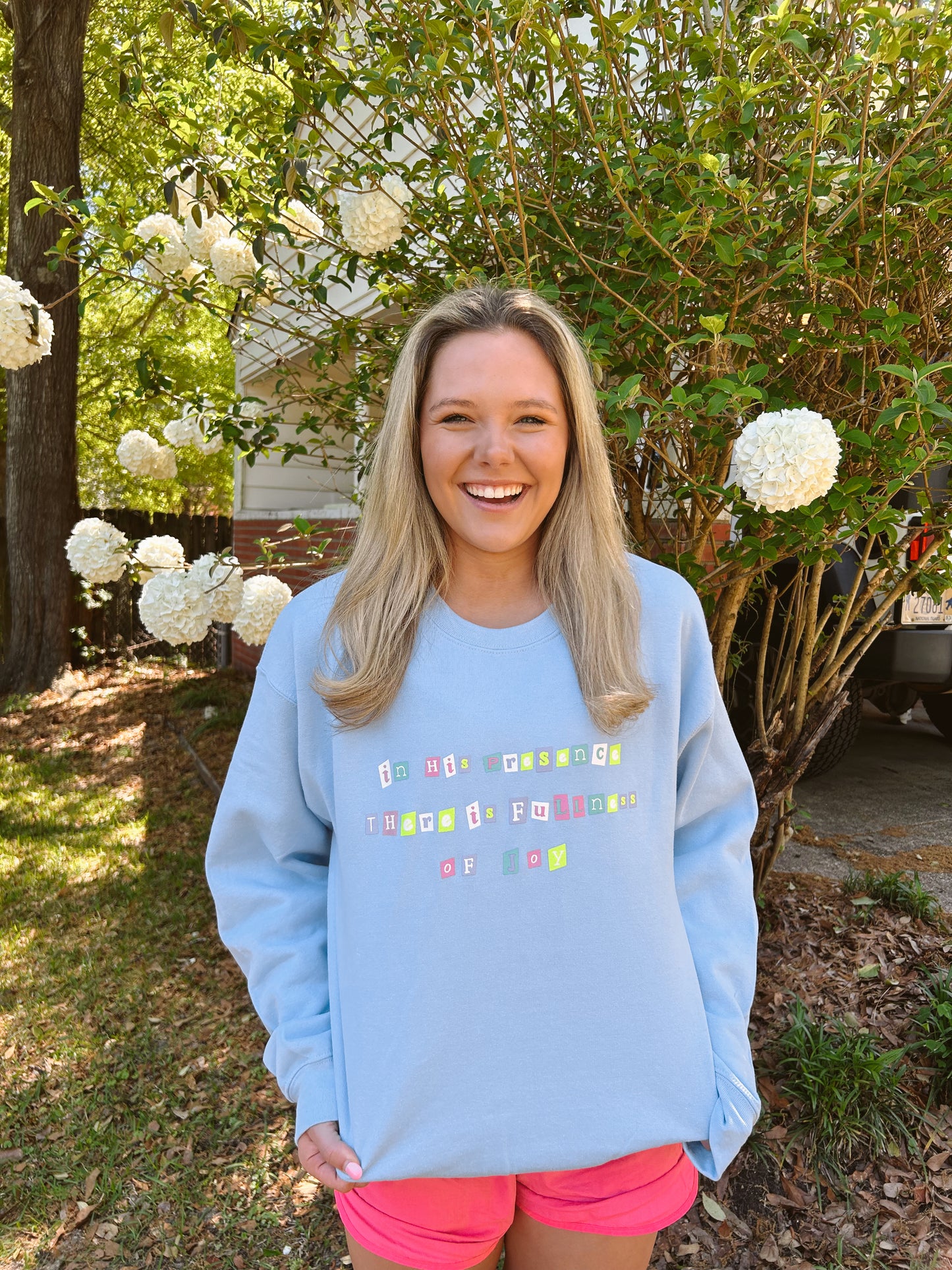 In His Presence Light Blue Crewneck