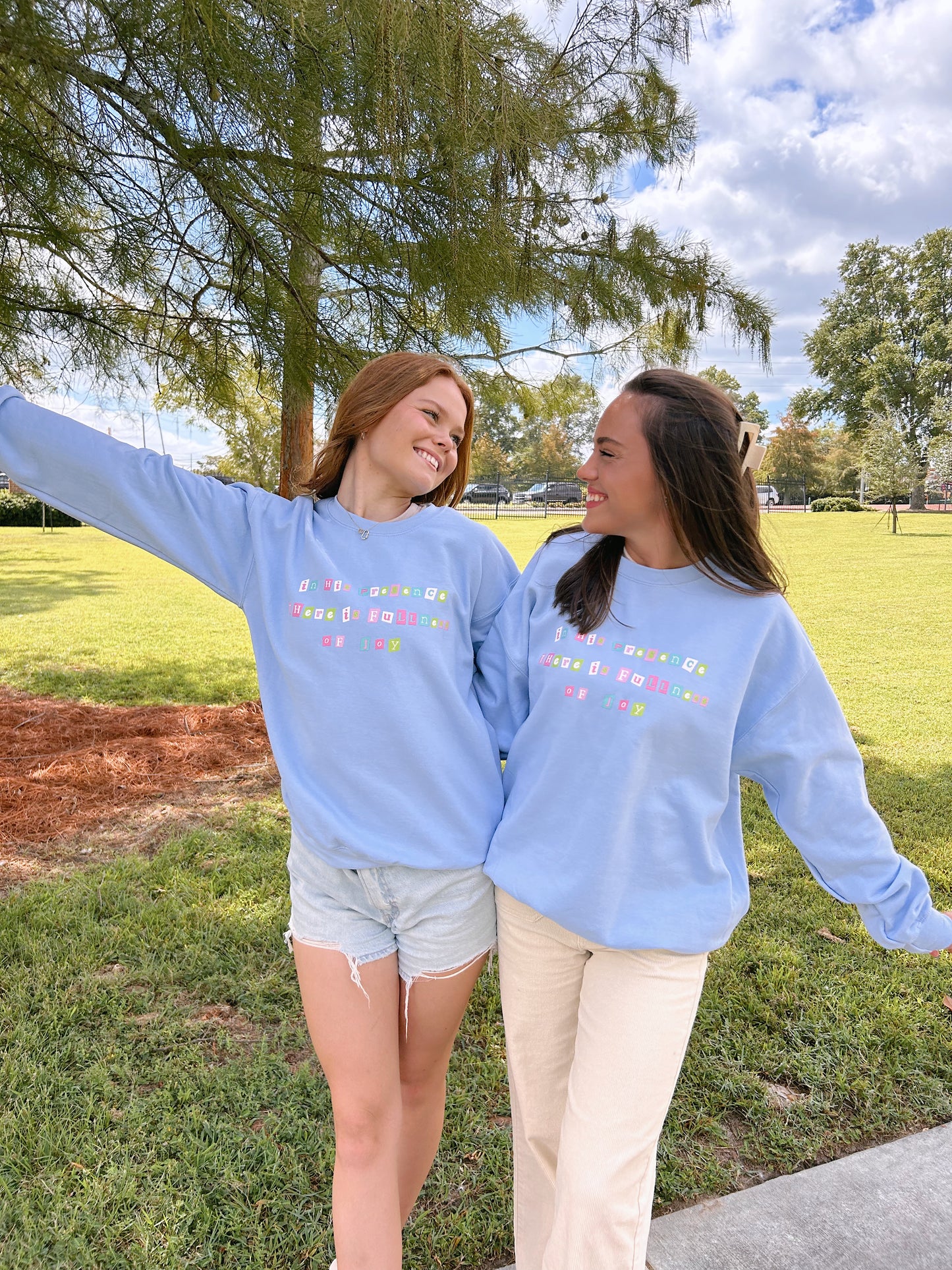 In His Presence Light Blue Crewneck