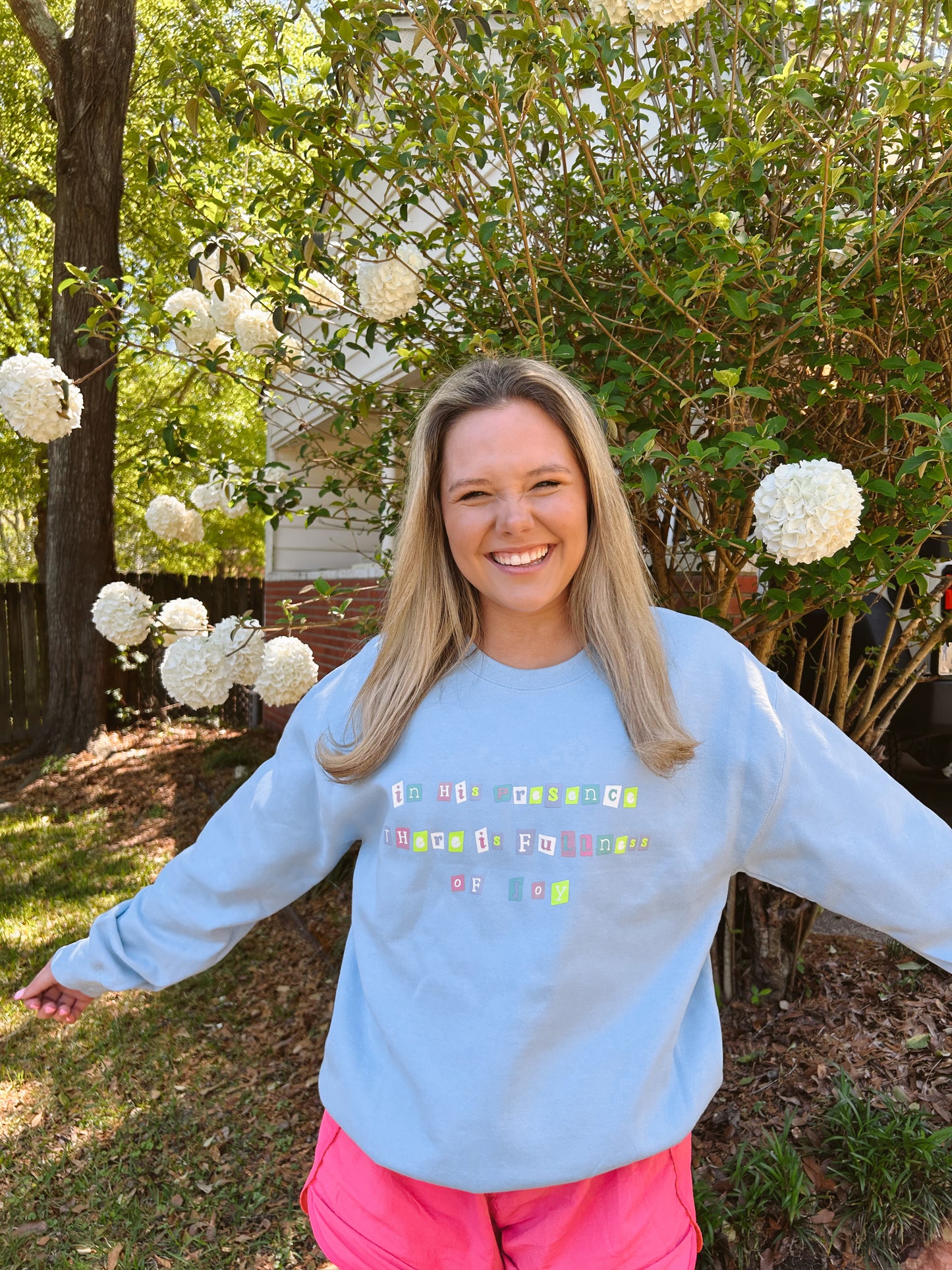 In His Presence Light Blue Crewneck