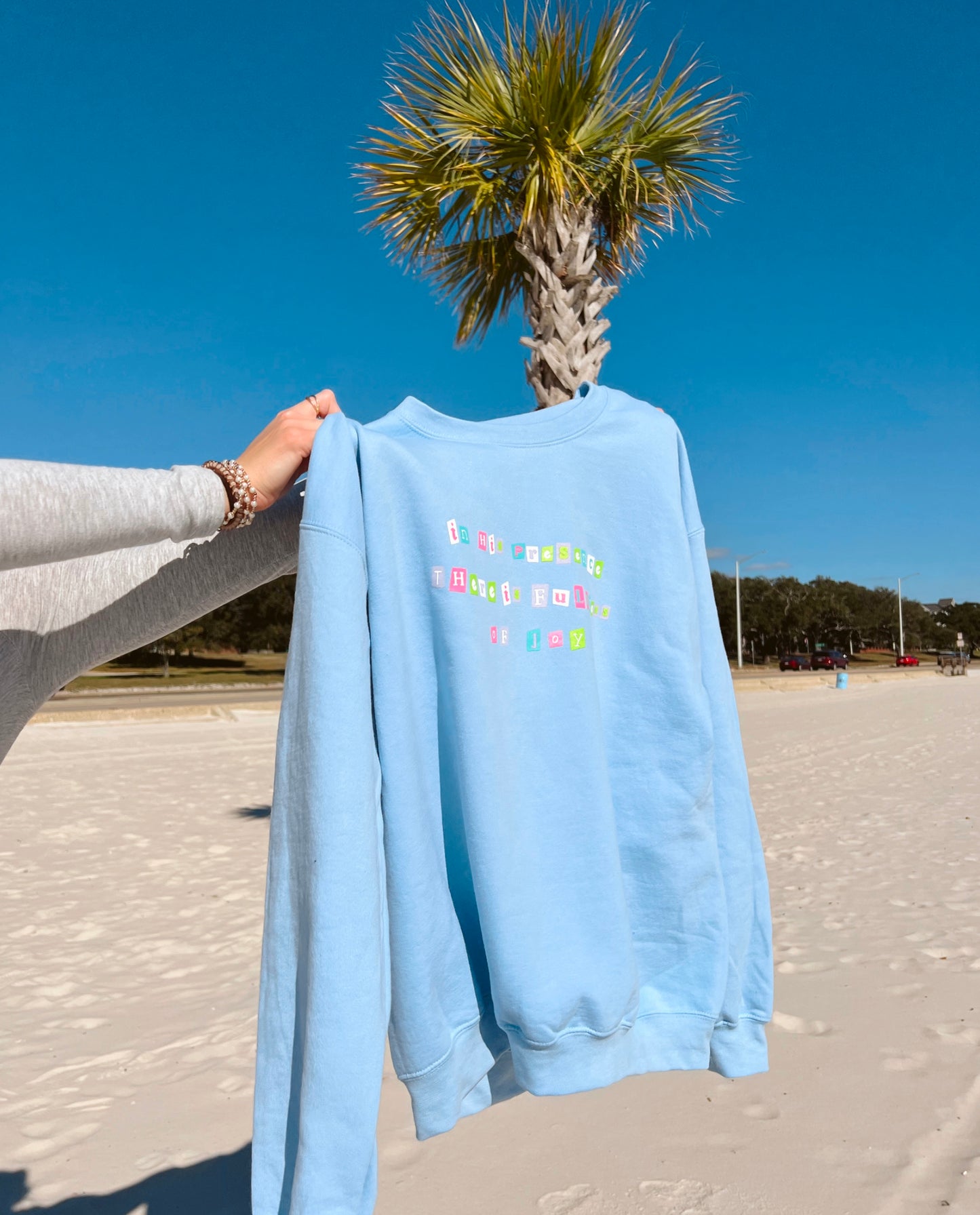 In His Presence Light Blue Crewneck