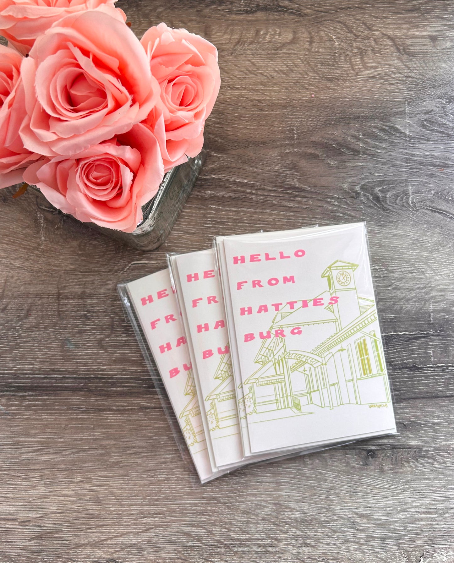 Hattiesburg Greeting Cards + Envelopes (pack of 3)